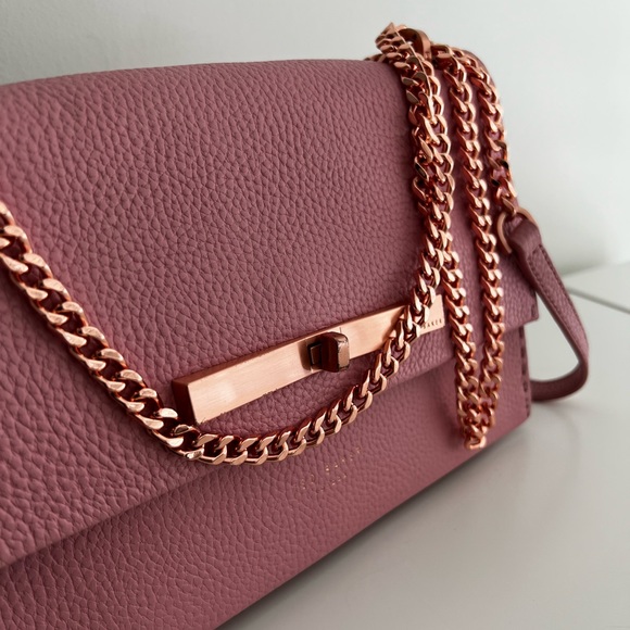 Ted Baker Pink Leather Crossbody/Clutch Bag - Picture 9 of 12